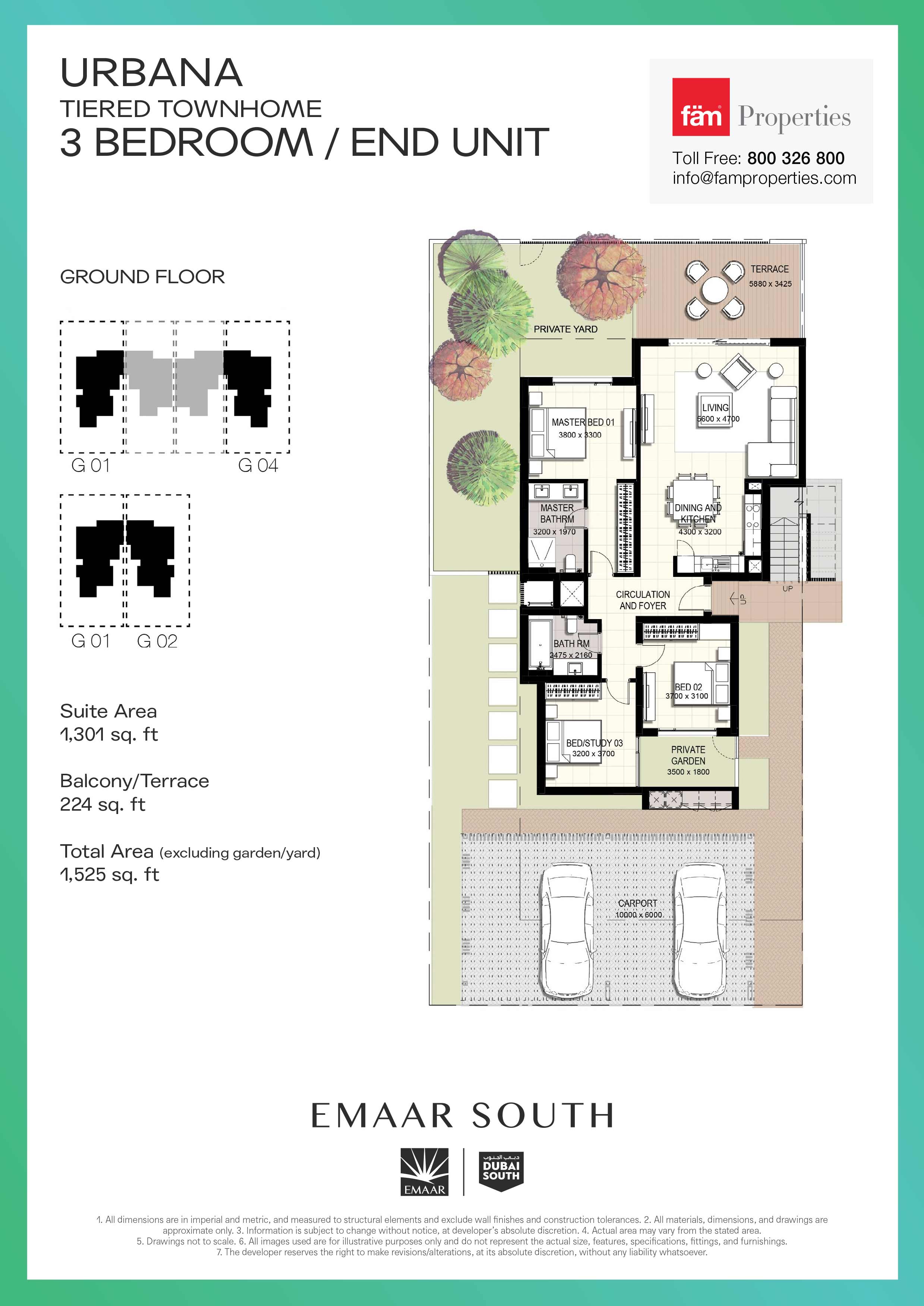Floor Plan of Unit G01, G02, G04